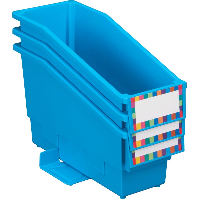 Really Good Stuff Non-Tip Book and Binder Holders, 5Â½â€ by 13Â½â€ by 7Â¾â€ (Set of 12) â€“ 21 Colors Available - Magazine, Folder Bins with Stabilizer Wings, Built-in Label Holder â€“ Durable, Wonâ€™t Fall Over - Image 4